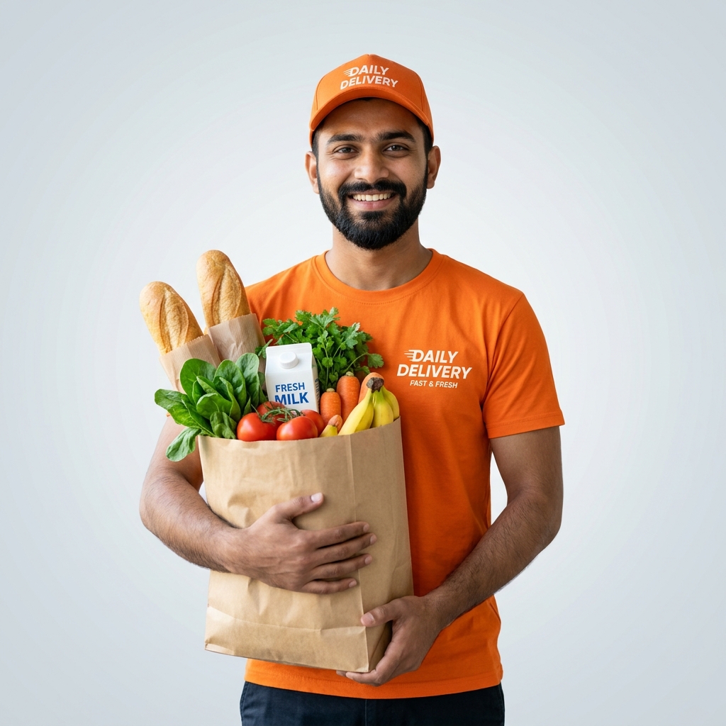Rudraksha Delivery Partner with Groceries