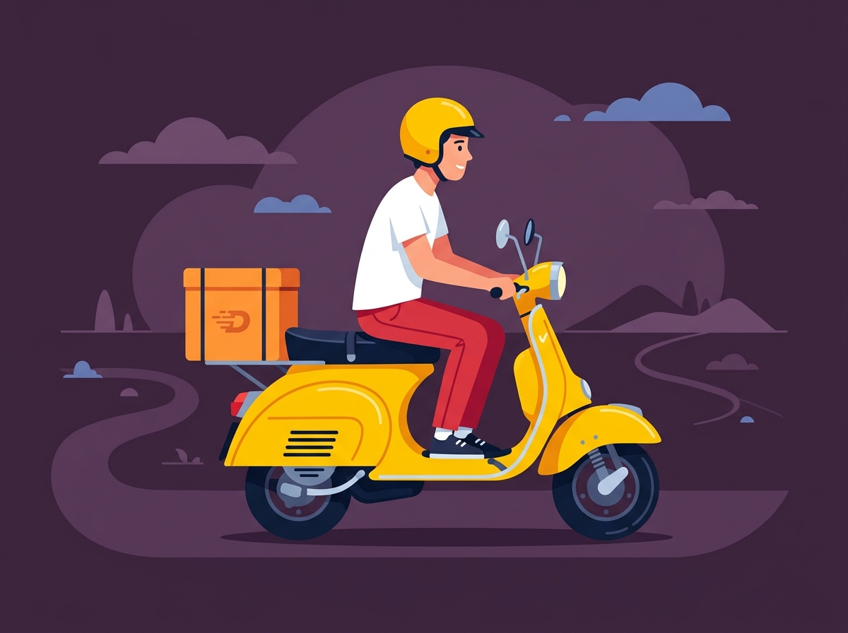 Express Delivery Scooter Rider